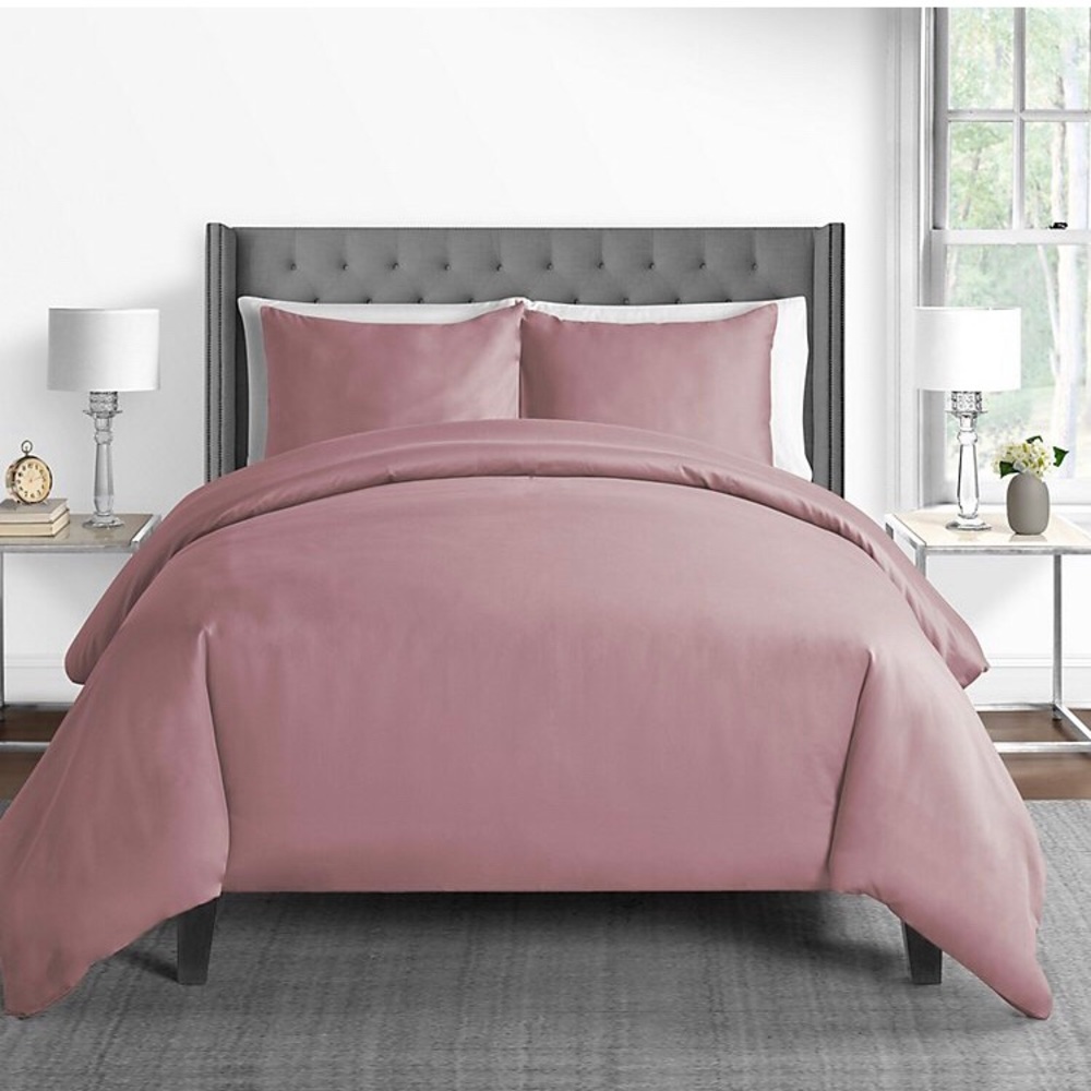 New Sateen Duvet Cover Set Dusty Rose